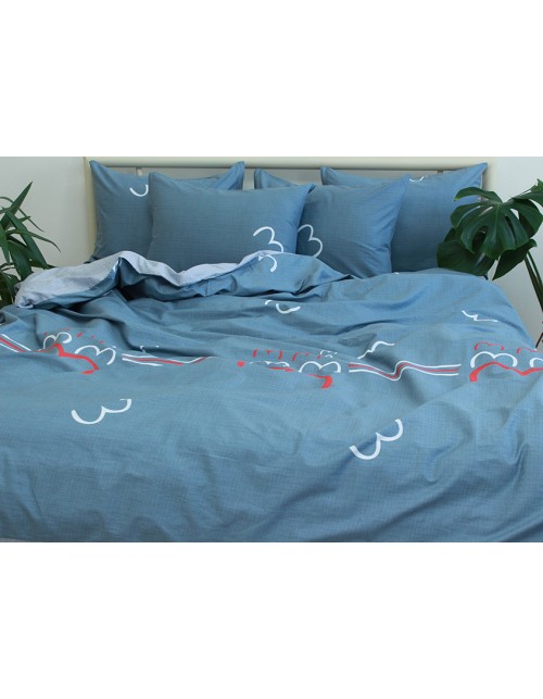 Полуторный комплект постельного белья серого цвета, Сатин люкс