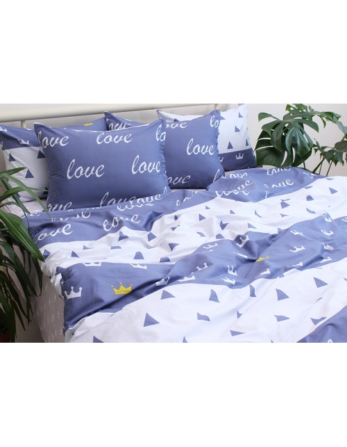 Полуторный комплект постельного белья LOVE, Сатин люкс