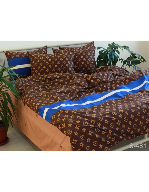 Полуторний комплект постільної білизни з візерунком, Сатин люкс