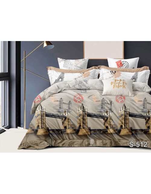 Полуторний комплект постільної білизни з фотопринтом, Сатин люкс