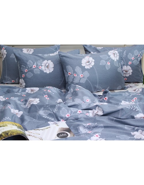 Полуторний комплект постільної білизни з квітковим візерунком, Сатин люкс