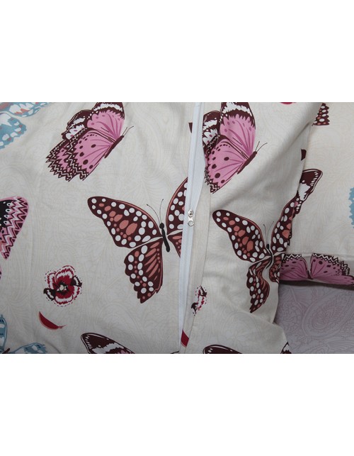 Полуторный комплект постельного белья из Бабочками, Сатин люкс
