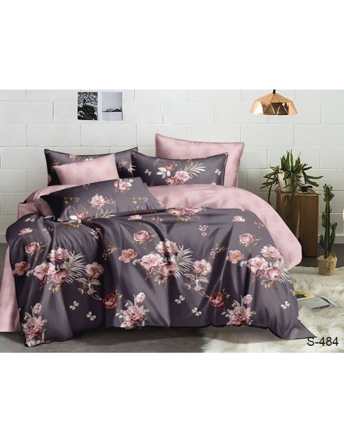 Полуторний комплект постільної білизни з квітами, Сатин люкс