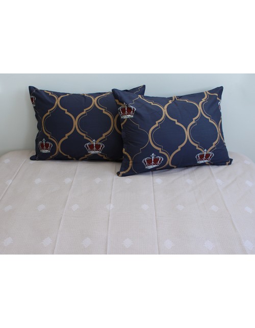 Полуторний комплект постільної білизни з коронами, Сатин люкс