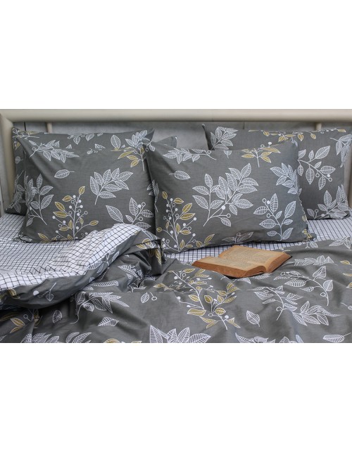 Полуторний комплект постільної білизни з квітковим принтом, Сатин люкс