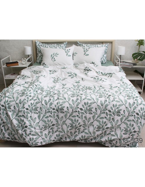 Полуторний комплект постільної білизни з квітковим принтом, Сатин люкс