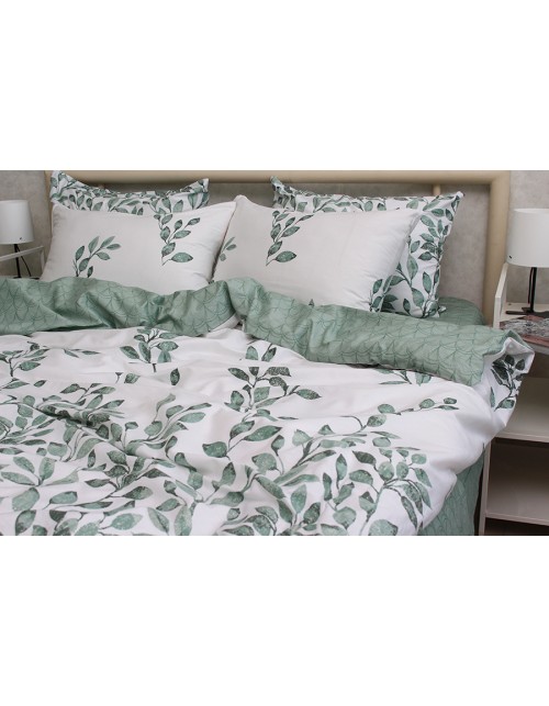 Полуторний комплект постільної білизни з квітковим принтом, Сатин люкс