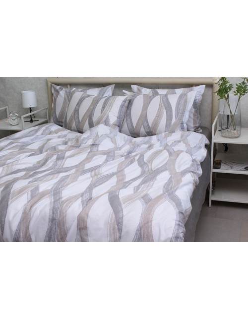 Полуторний комплект постільної білизни з візерунком, Сатин люкс