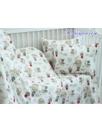 Постель в кроватку с мишками и звездами