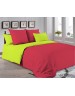 Семейный комплект постельного белья салатово-бордового цвета, Поплин