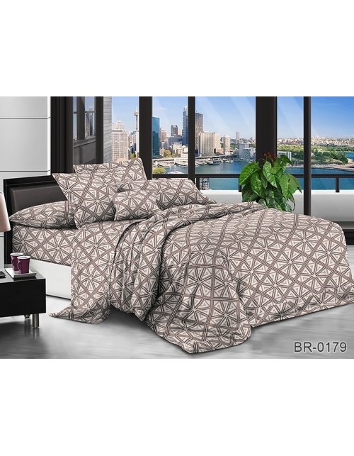 Сімейний комплект постільної білизни з геометричним візерунком, Полікотон