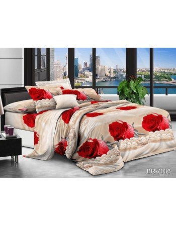 Постіль сімейна з червоними трояндами