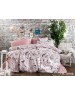 Сімейний комплект постільної білизни рожевого кольору з метеликами, Ранфорс