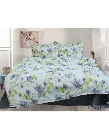 Постіль сімейна білого кольору з листям на гілках Постіль сімейна білого кольору з листям на гілках