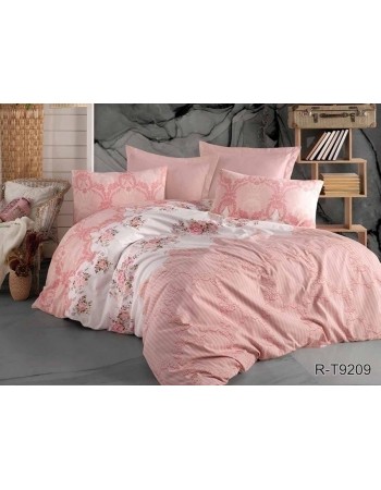 Постіль сімейна рожевого кольору з візерунком квітів