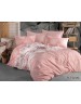 Сімейний комплект постільної білизни рожевого кольору з візерунком квітів, Ранфорс