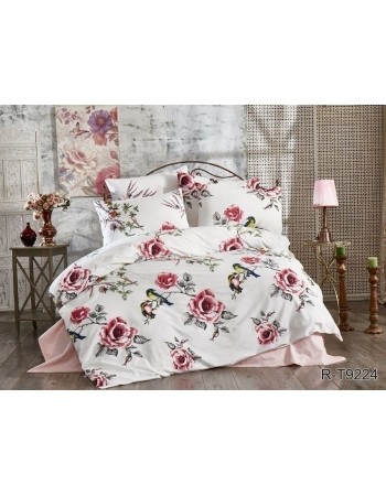 Постіль сімейна з квітами та пташками