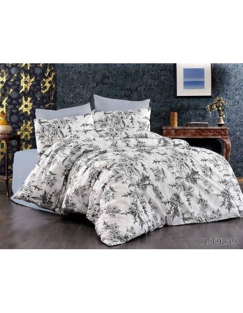 Сімейний комплект постільної білизни з квітковим принтом, Ранфорс