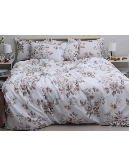 Сімейний комплект постільної білизни з квітковим принтом, Ранфорс