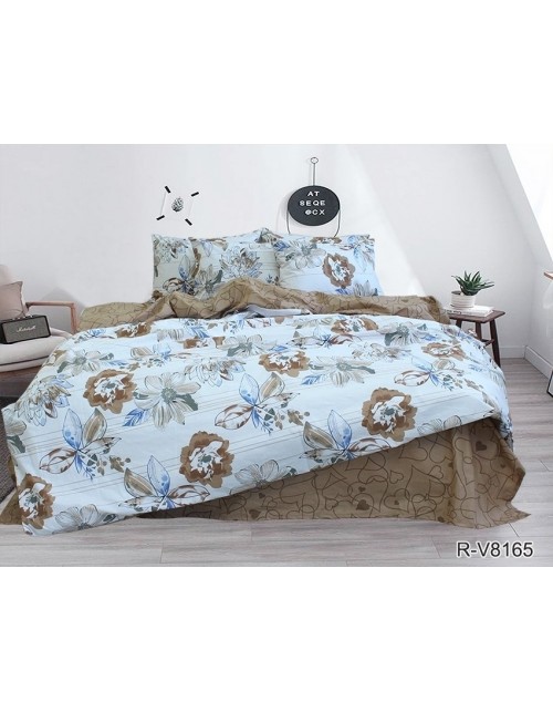 Сімейний комплект постільної білизни з квітковим принтом, Ранфорс