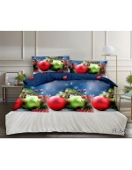 Постель семейная с новогодними игрушками