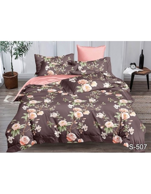 Сімейний комплект постільної білизни з квітковим принтом, Сатин люкс