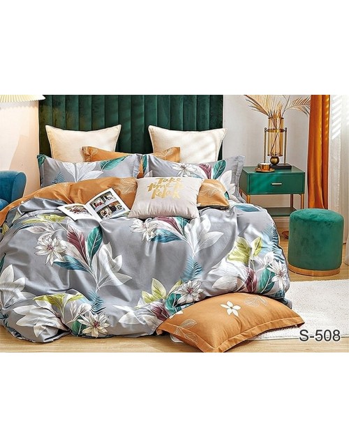 Сімейний комплект постільної білизни з квітковим принтом, Сатин люкс