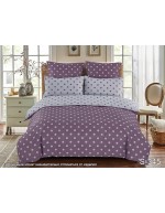 Постіль сімейна фіолетового кольору в горошок