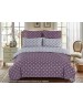Сімейний комплект постільної білизни фіолетового кольору в горошок, Сатин люкс