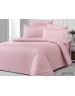 Сімейний комплект постільної білизни однотонна рожевого кольору, Сатин страйп