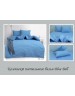 Сімейний комплект постільної білизни однотонна блакитного кольору, Ранфорс