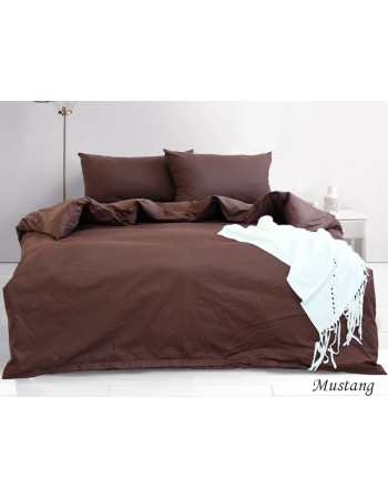 Постіль сімейна однотонна темно-коричневого кольору