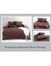 Сімейний комплект постільної білизни однотонна темно-коричневого кольору, Ранфорс
