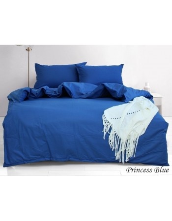 Постіль сімейна однотонна синього кольору