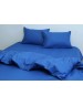 Сімейний комплект постільної білизни однотонна синього кольору, Ранфорс