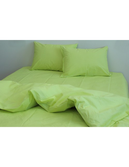 Сімейний комплект постільної білизни однотонні кольори лайма, Ранфорс