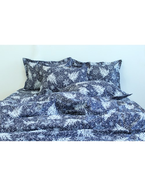 Сімейний комплект постільної білизни зі сніжинками, Ранфорс
