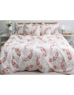 Постель семейная с принтом листьями на ветвях