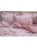 Сімейний комплект постільної білизни рожевого кольору з квітами, Ранфорс