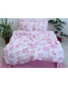 Сімейний комплект постільної білизни рожевого кольору з квітами, Ранфорс