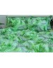Сімейний комплект постільної білизни зеленого кольору з листям на гілках, Ранфорс