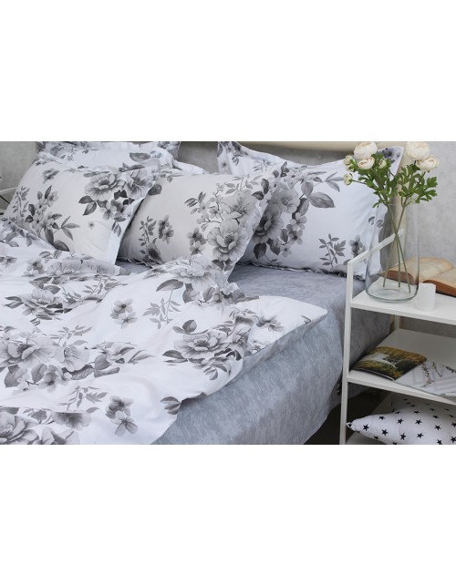 Сімейний комплект постільної білизни з квітковим принтом, Ранфорс