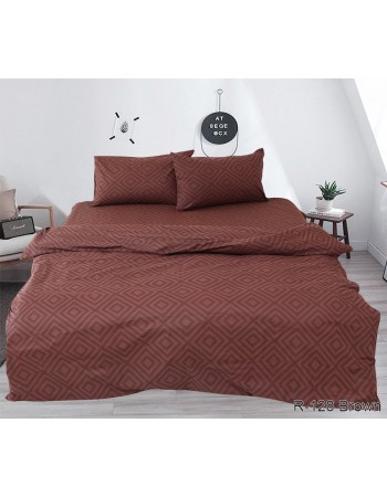 Постіль сімейна коричневого кольору в ромб
