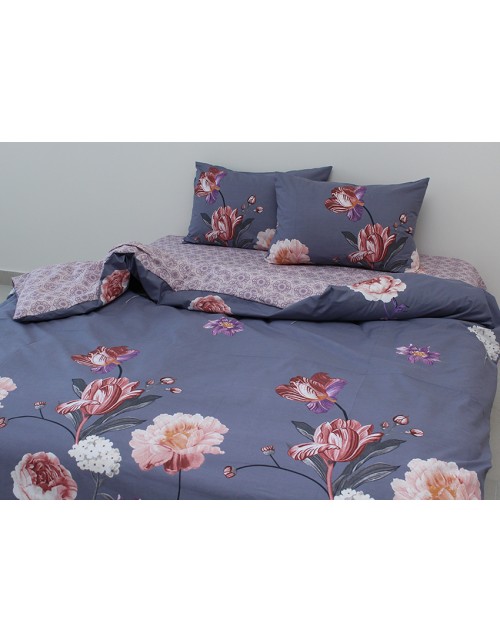 Сімейний комплект постільної білизни з квітами, Ранфорс