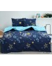 Сімейний комплект постільної білизни темно-синього кольору із зірками, Ранфорс