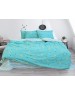 Сімейний комплект постільної білизни бірюзового кольору з бджолами, Ранфорс