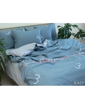 Постель семейная серого цвета