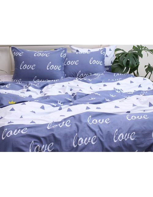 Семейный комплект постельного белья LOVE, Сатин люкс