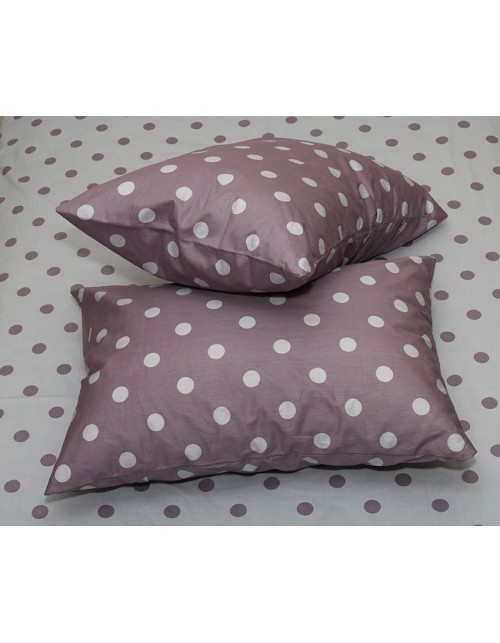 Сімейний комплект постільної білизни фіолетового кольору в горошок, Сатин люкс