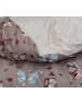 Семейный комплект постельного белья коричневого цвета с бабочками, Сатин люкс